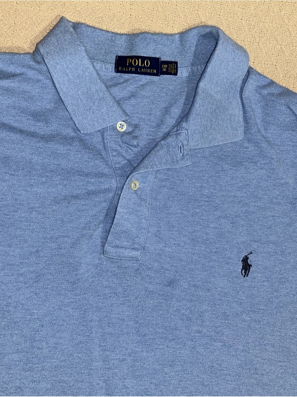Polo Ralph Lauren 2XB Men’s Heather Blue Polo with Navy Pony